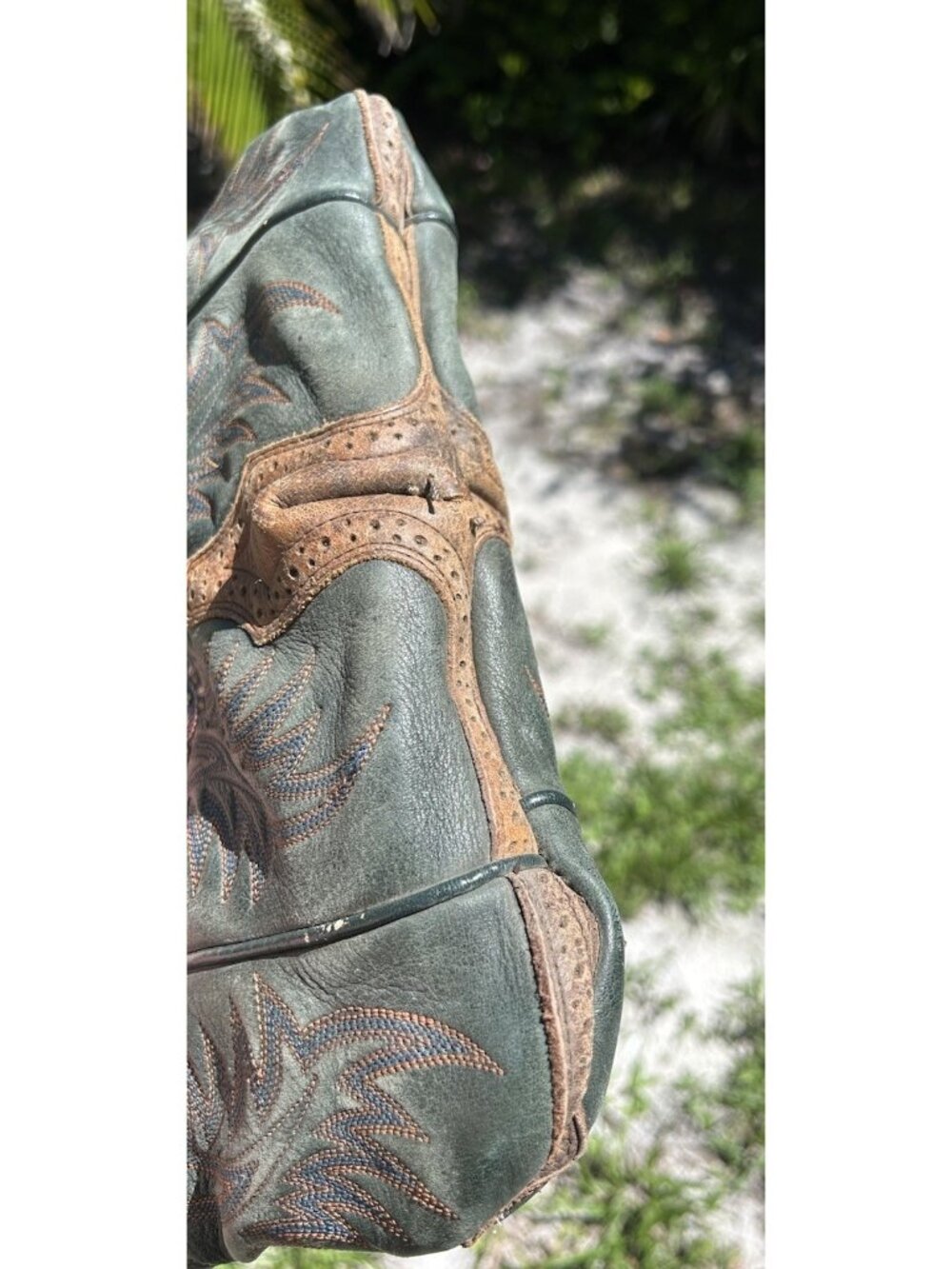 Vtg Upcycled Cowboy Leather Boot Purse Gypsy Handmade Hippie BoHo Shoulder Ariat - Picture 6 of 11